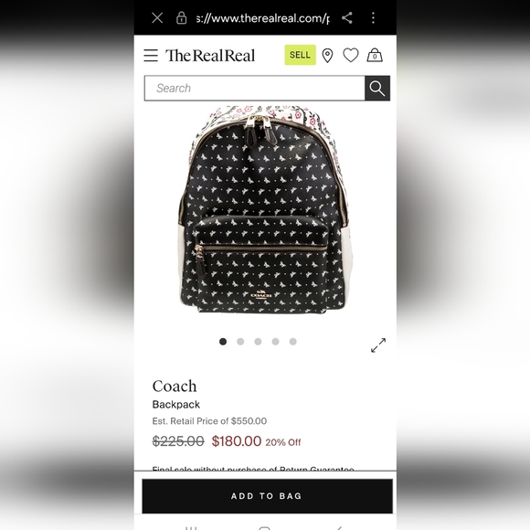 Coach Black and White Butterfly And Paisley Backpack and Wallet Set - Picture 9 of 9